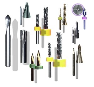 CNC composite cutting routers, end-mills and engraving tools