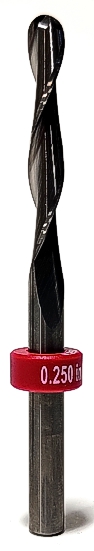 Carbide 2-flute deep reach ball-nose radiused flute end mill for deep relief sign carving
