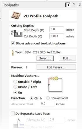 Configure tool path parameters